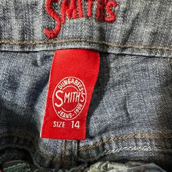 SMITHS Dungarees Denim Jeans Size 14 with raw hem - Picture 3 of 3